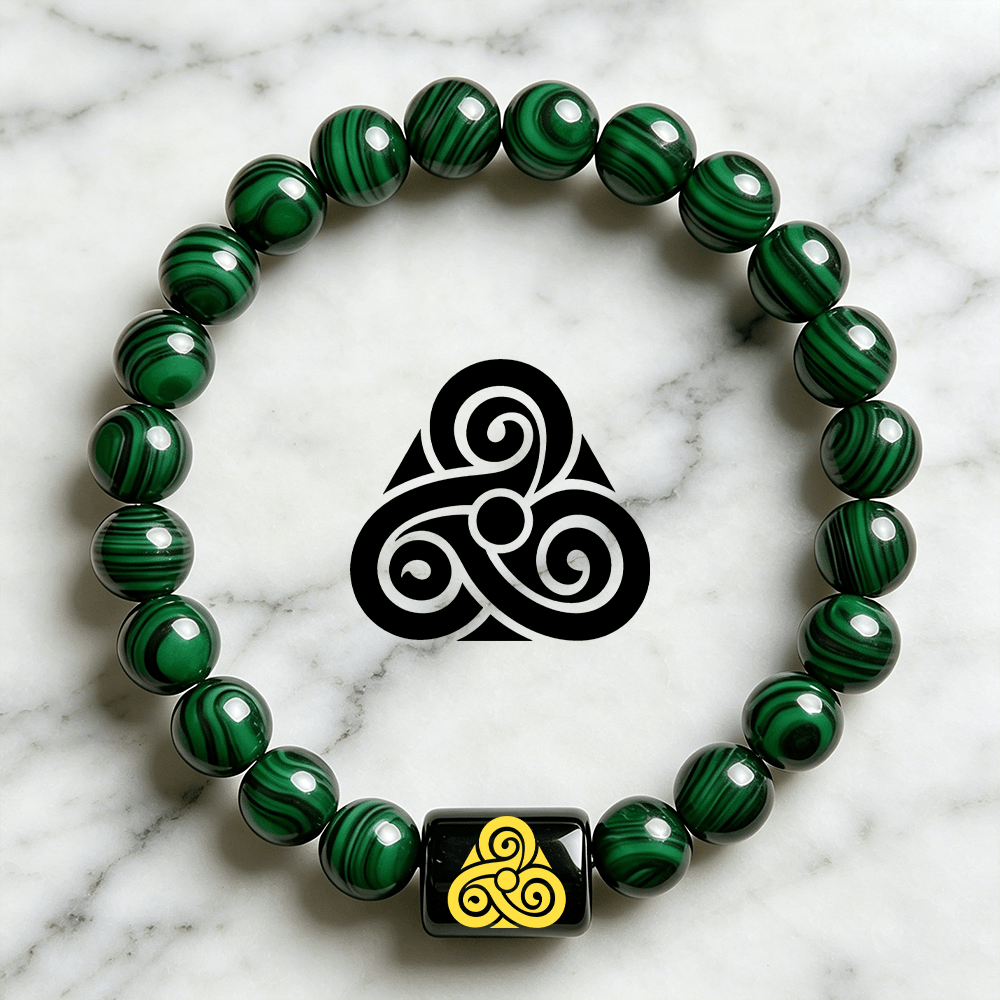 Celtic Style Triskelion Pattern Stretch Bracelet, Daily Wear